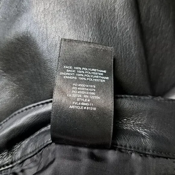 Aritzia Wilfred Melina Black Faux Leather Pant Size 4 High Rise Straight Leg - Picture 10 of 10